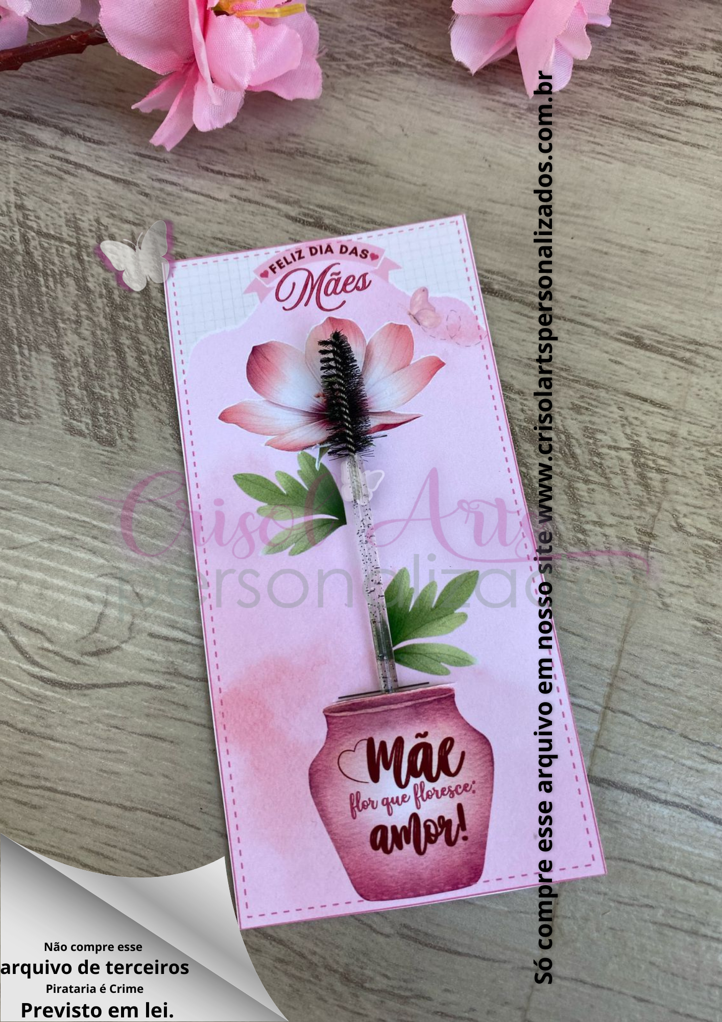 Card mini escovinha Feliz dia das Mães