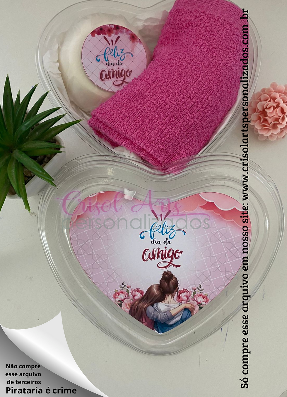 Kit adesivo coração amigas