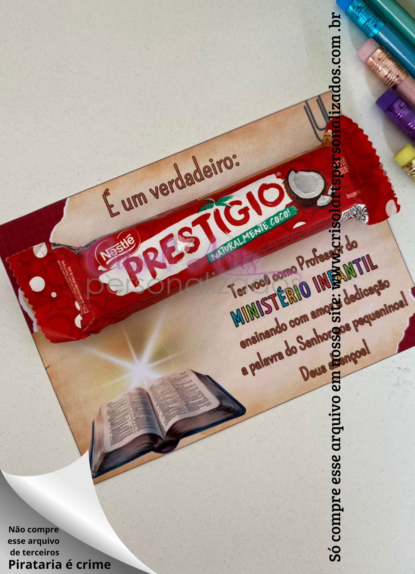 Card prestígio professor ministério infantil