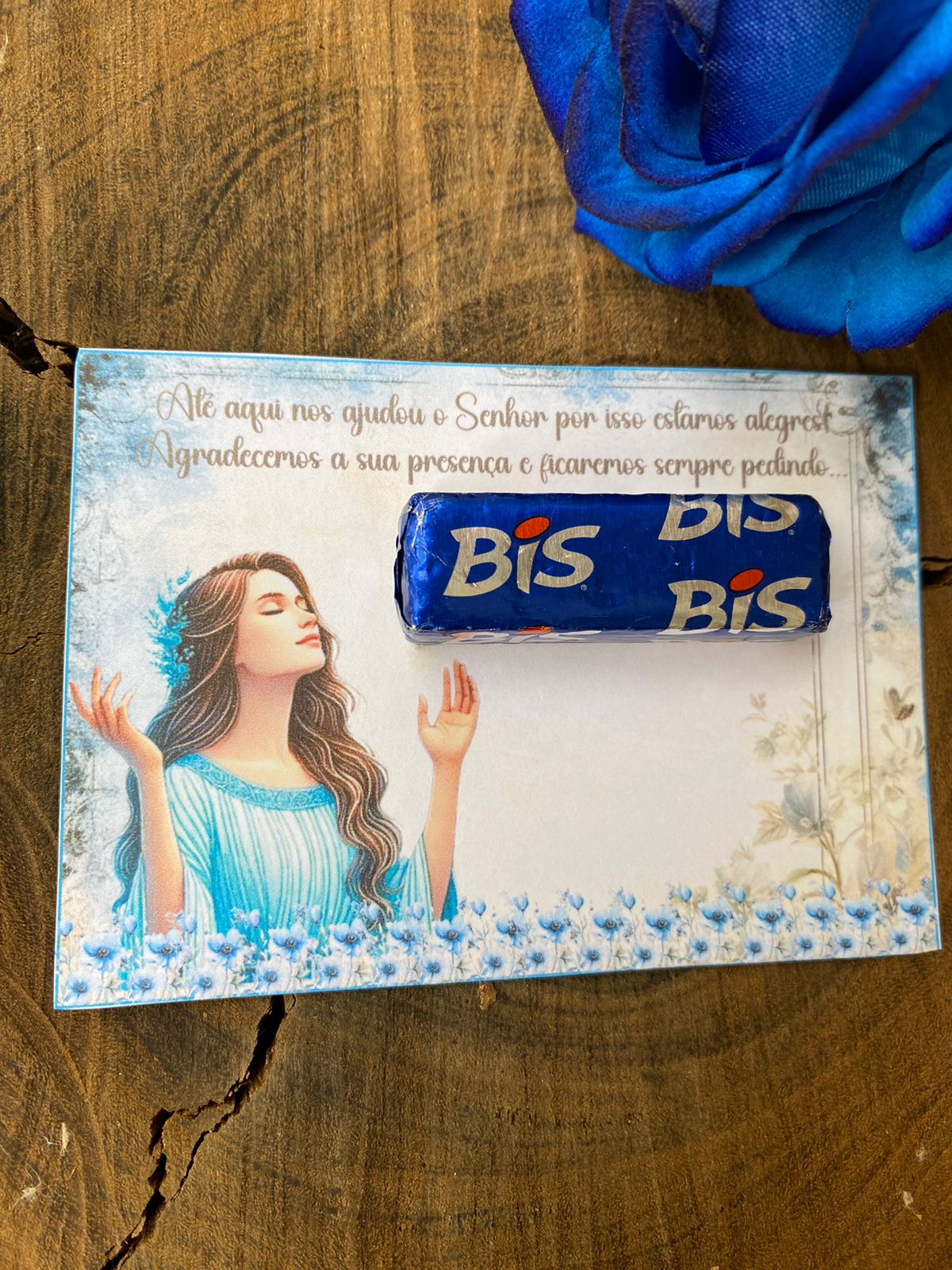 Card visitante para Bis Mulher que Ora cor azul