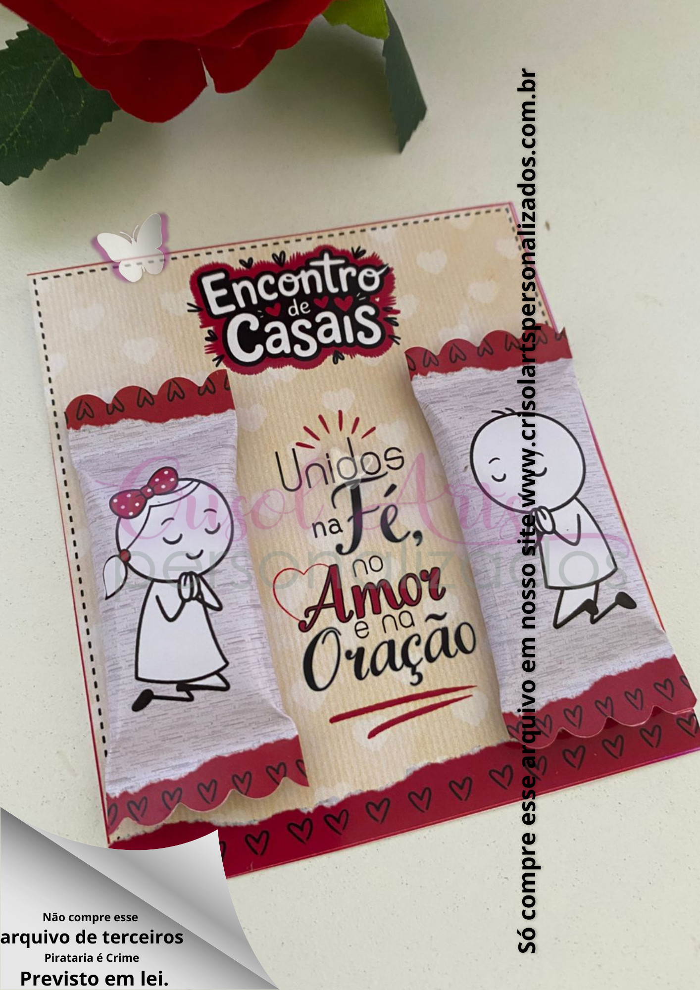 Kit card e adesivo para balinhas encontro de casais