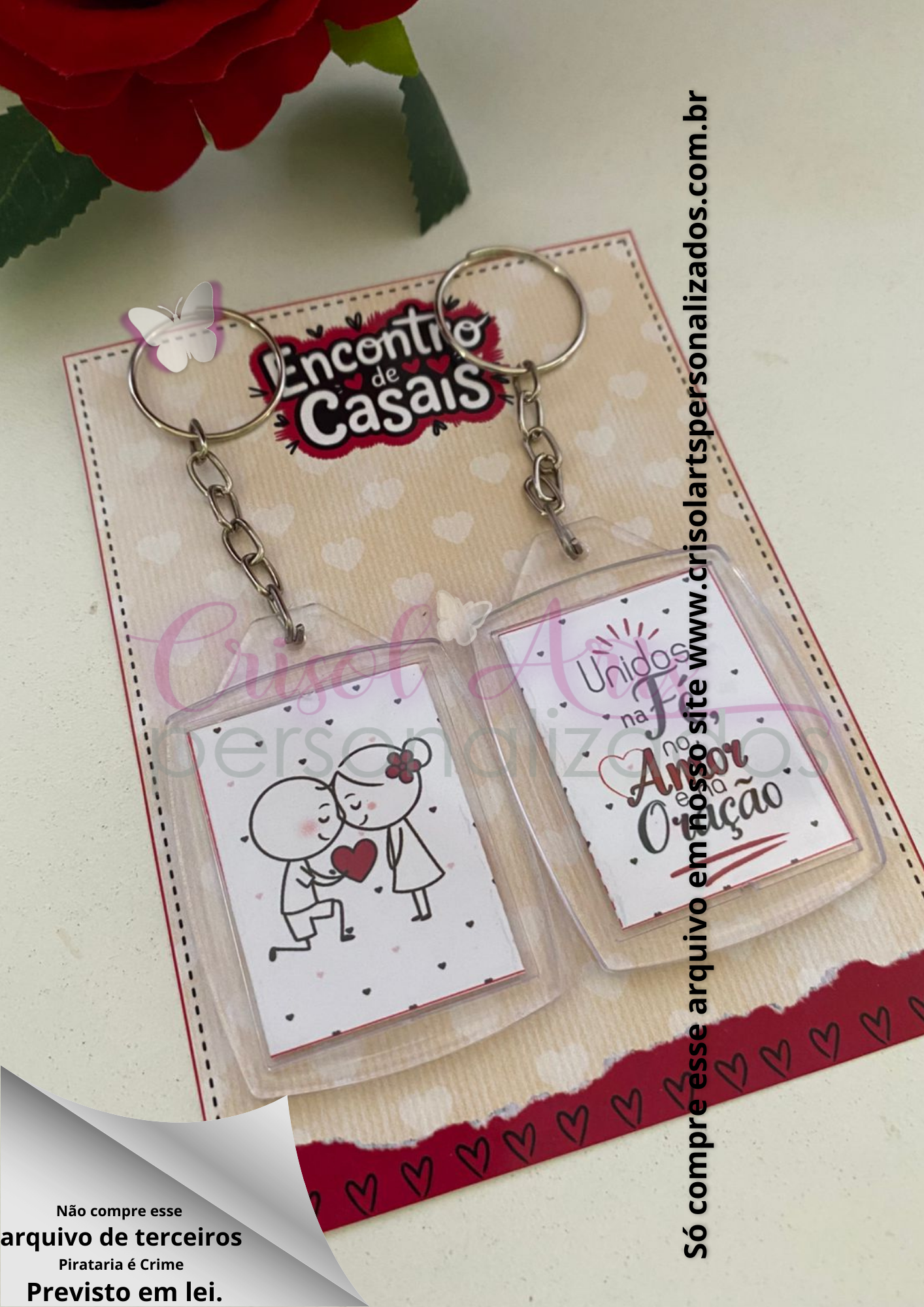 Card chaveiro encontro de casais