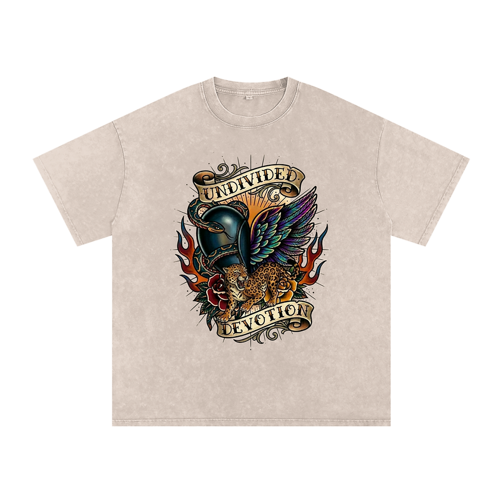 Thumbnail: REBORN Series: Leopard Snow Washed Oversized Cotton T-Shirt