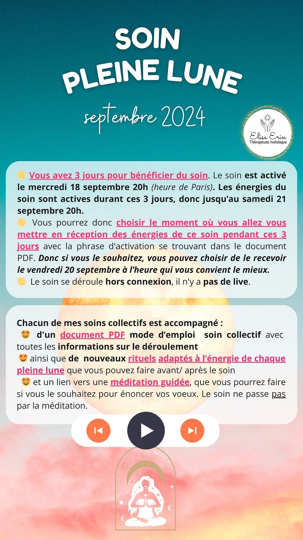 Miniature : Soin pour la PLEINE lune de septembre 2024