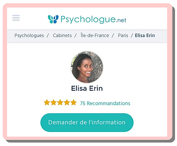 75 Avis psychologue.net Elisa Erin - Hypnothérapeute et énergéticienne