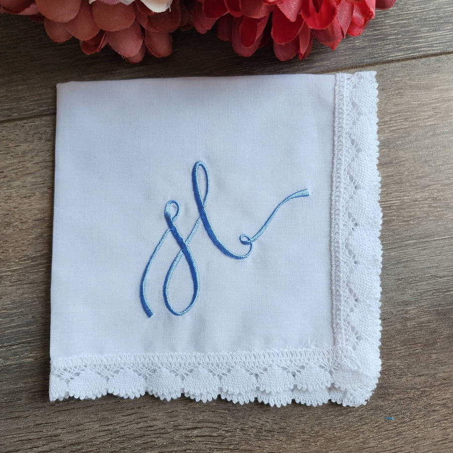 Handkerchief with Monogram Embroidery