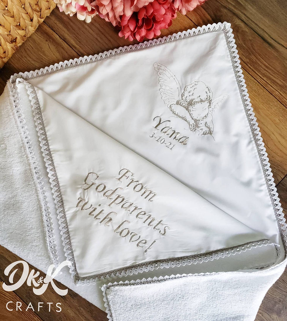 Thumbnail: Personalized Christening & Baptism Blanket, Ukrainian Kryshma, 100% Cotton