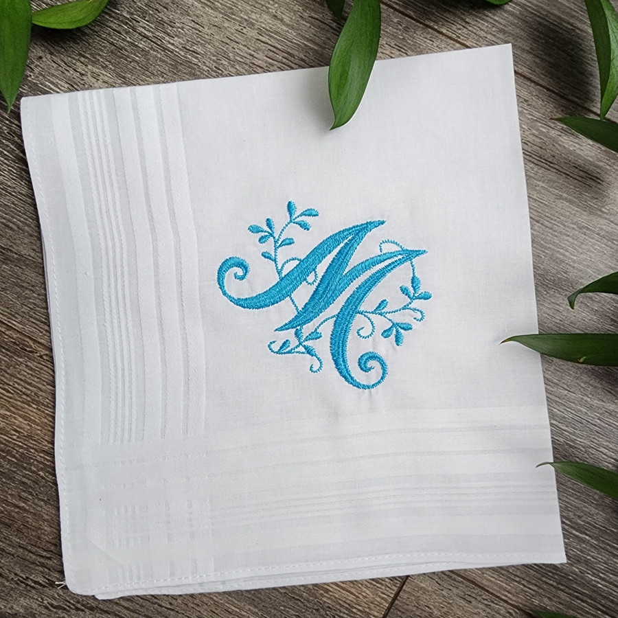 Embroidered Handkerchief with Initial