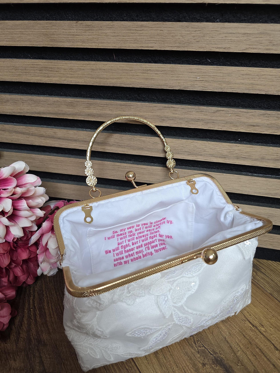 Thumbnail: Custom Wedding Purse from Repurposed Wedding Dress | Memory Keepsake