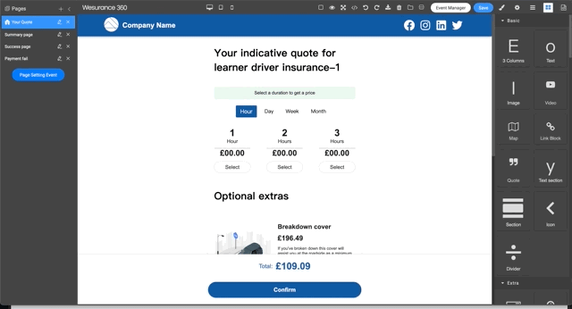 Digital insurance intuitive design studio