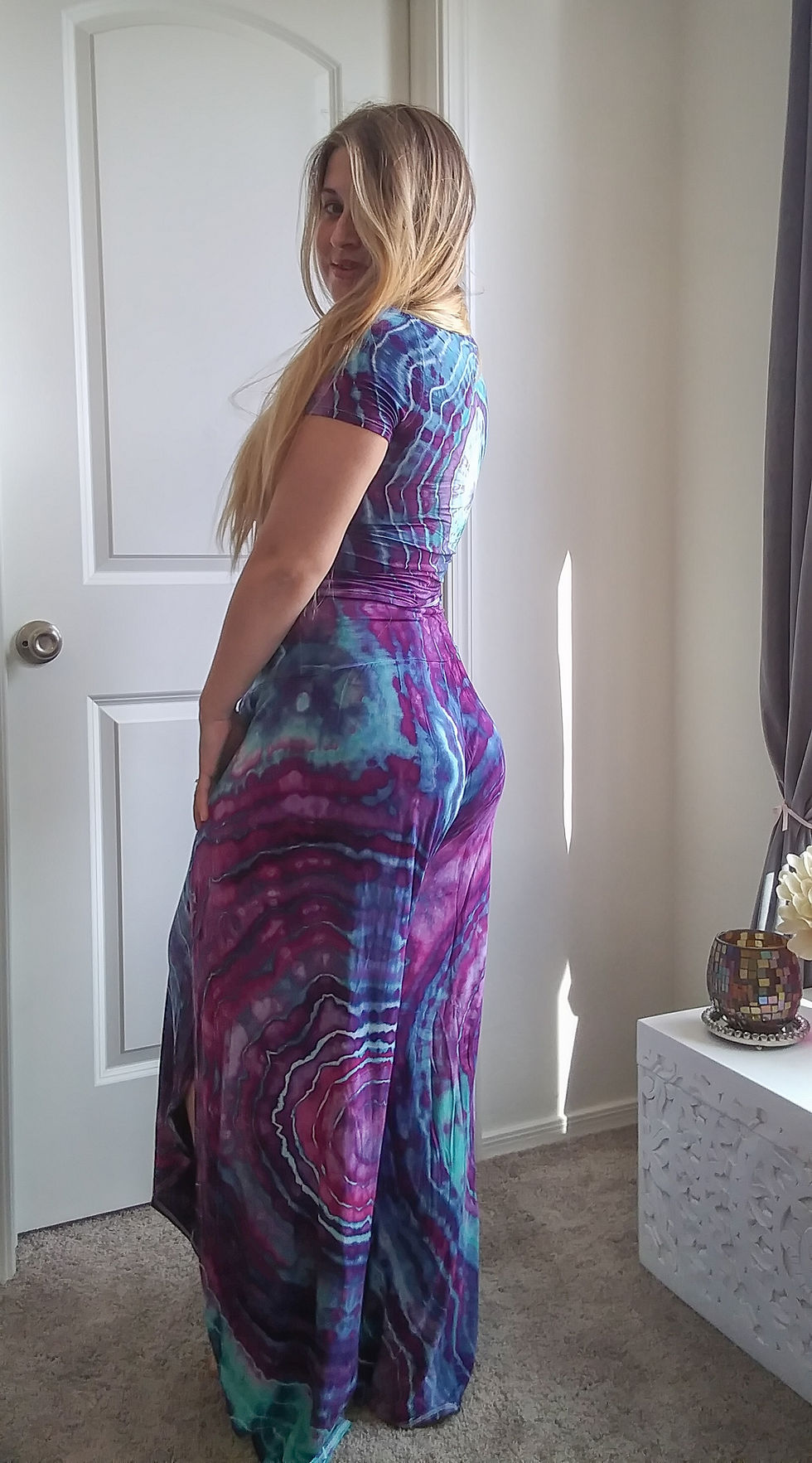 Thumbnail: Medium Geode Tie Dye Tulip Harem Pants