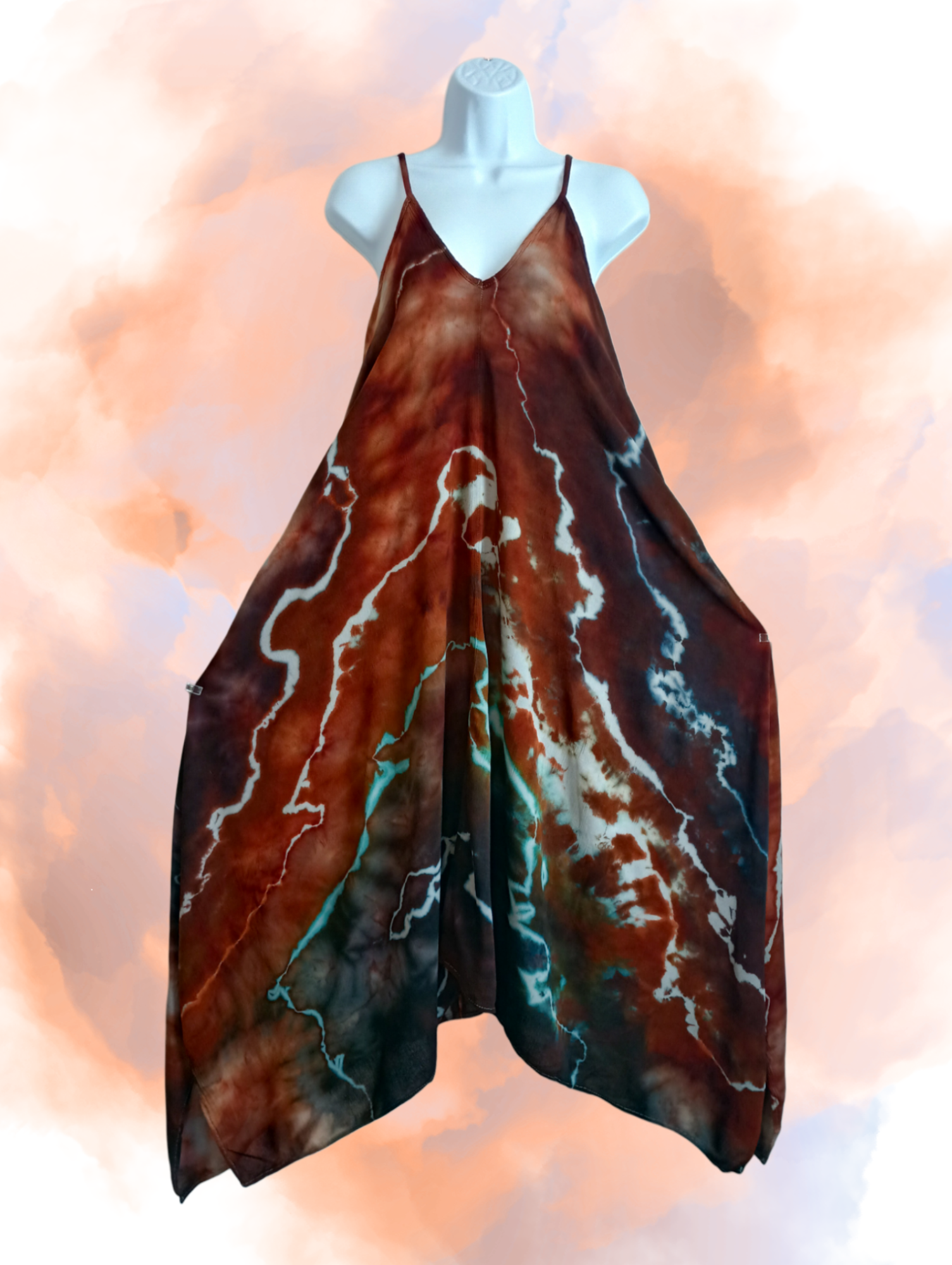 Small Hank Hem Maxi Dress, Geode Tie Dye