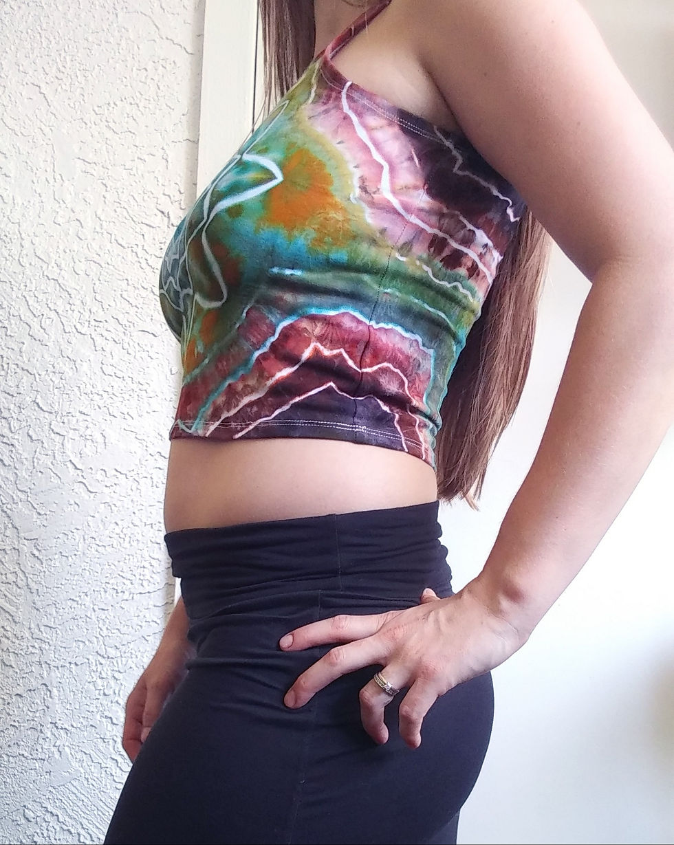 Thumbnail: Medium Geode Mandala Tie-Dye Crop Top