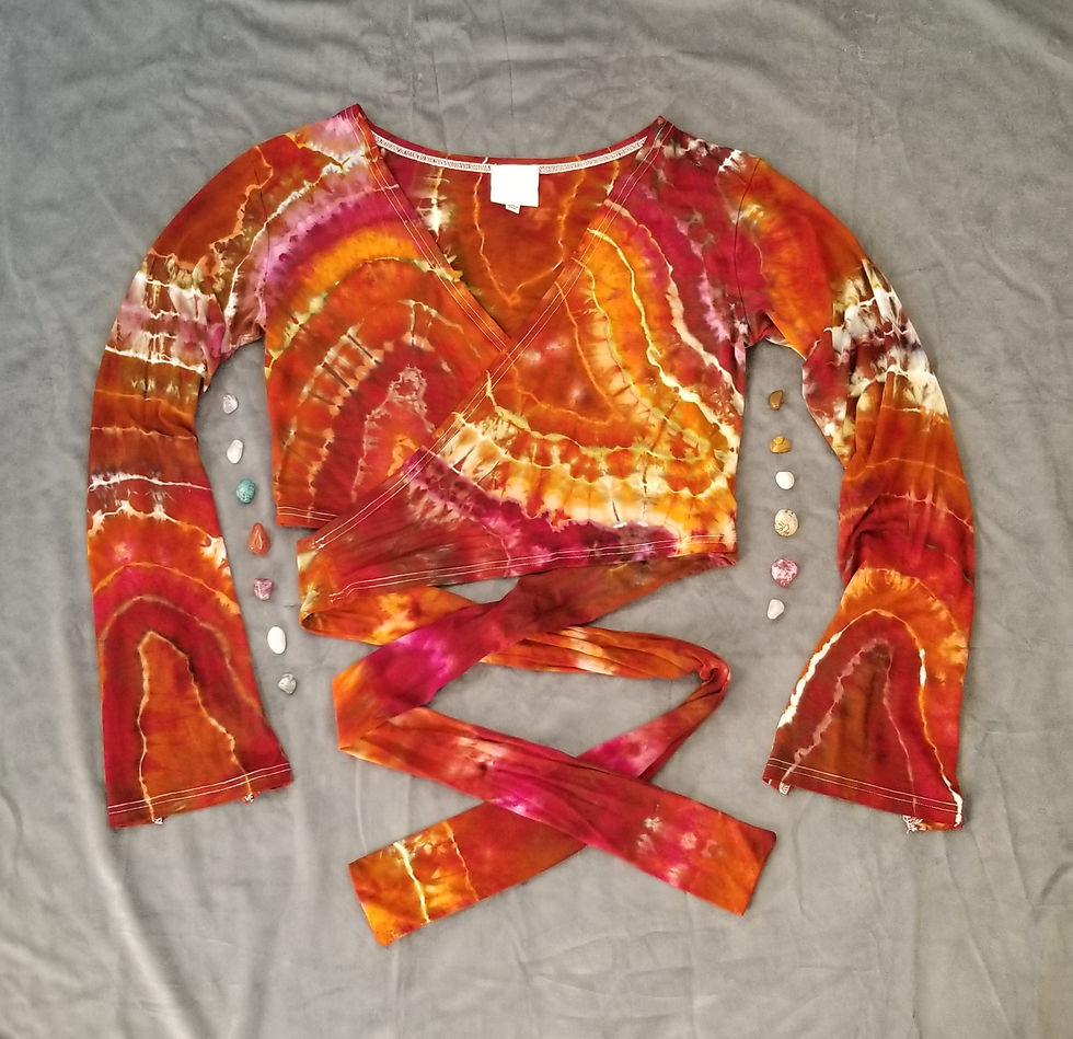 Thumbnail: Medium Geode Tie Dye Wrap Tie Crop Top