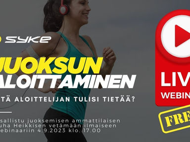 JUOKSEMISEN ALOITTAMINEN | Ilmainen webinaari 4.9.2023 klo. 17.00