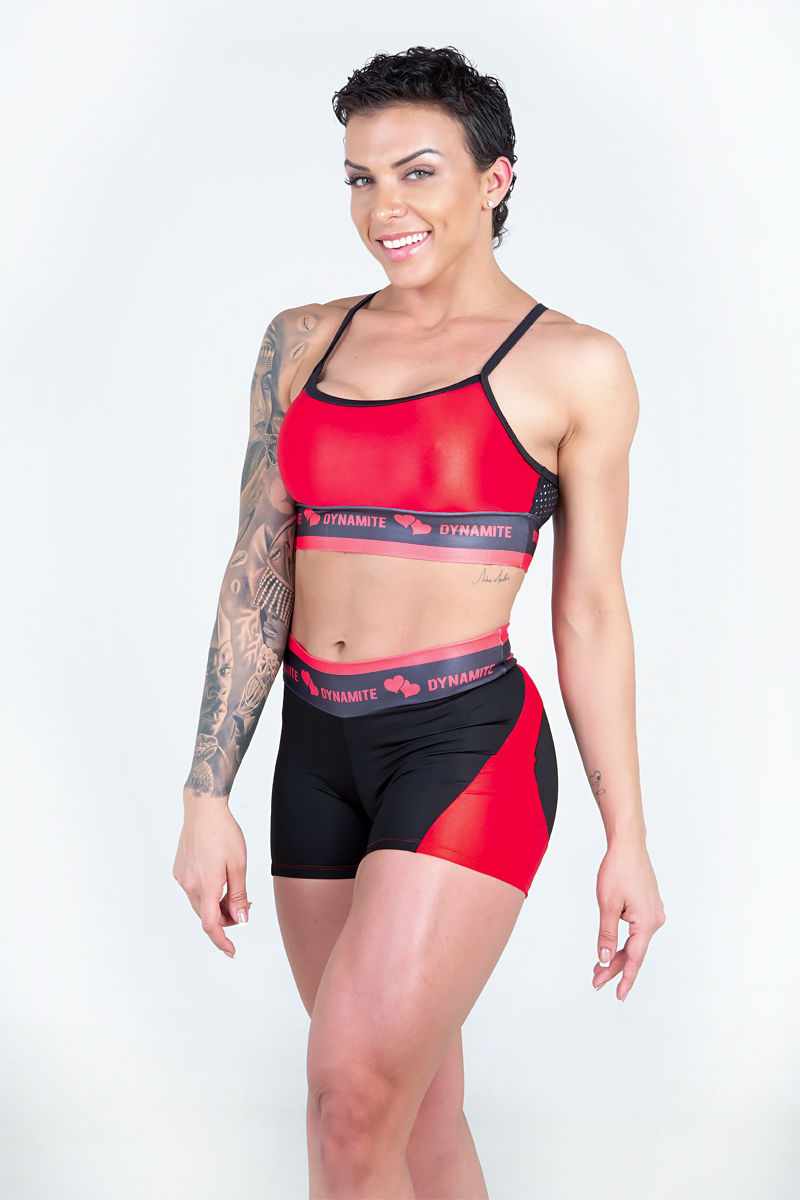 Miniatura: Short Fitness Ignite Apple Booty Preto Vermelho Dynamite