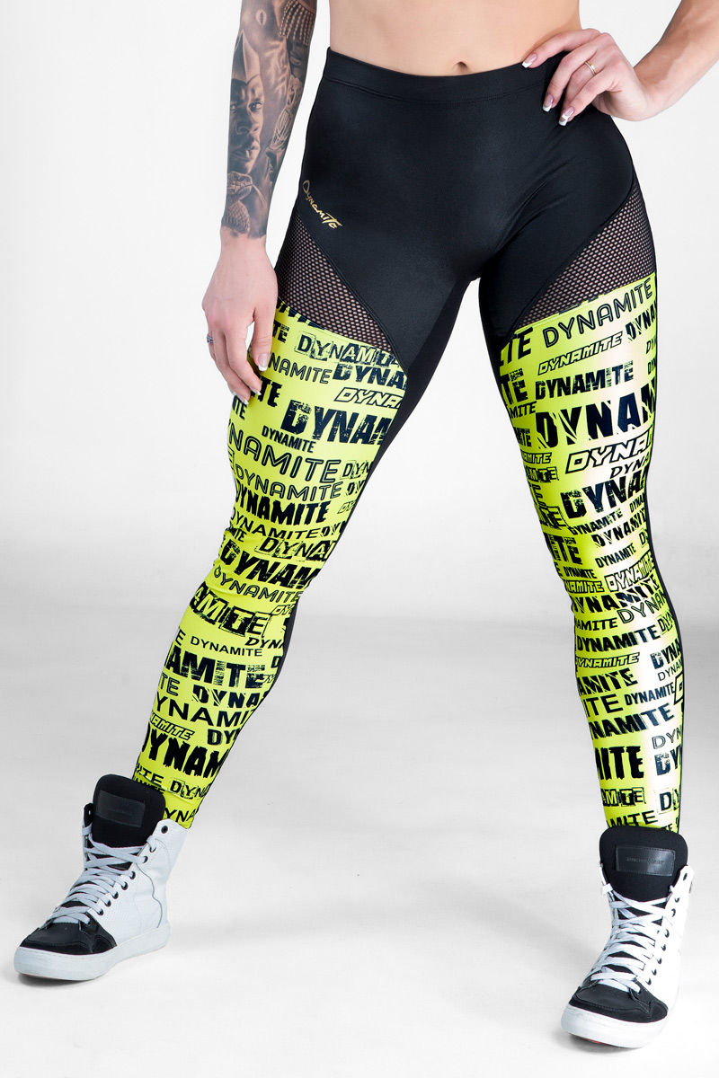 Miniatura: Legging fitness Shadow Strike Preto Amarelo Dynamite