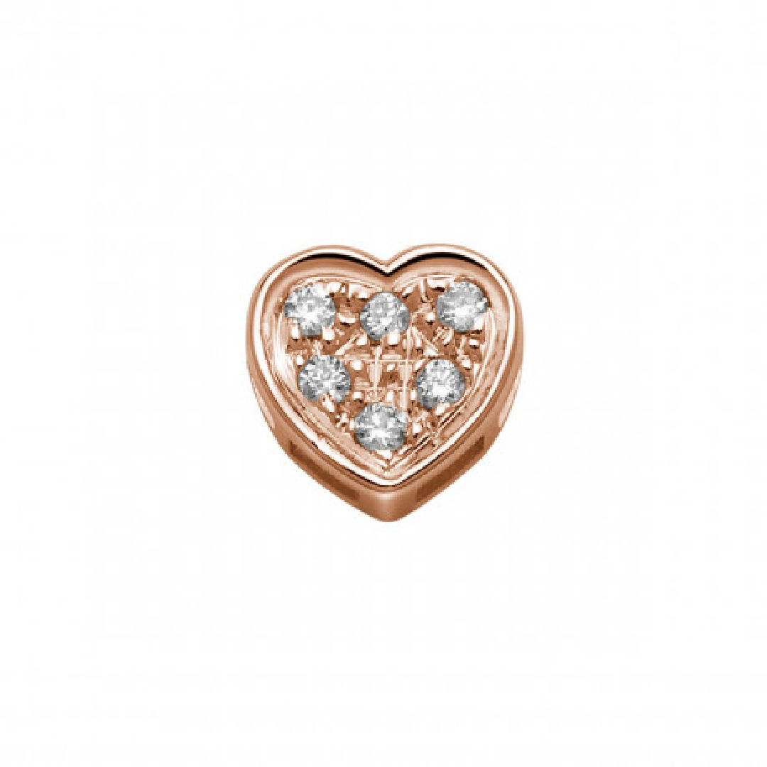 Cuore oro rosa e diamanti