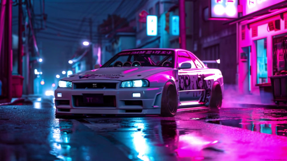 A luxury canvas print from Peak Picks Official featuring an Aesthetic Nissan Skyline R34, perfect for any living space