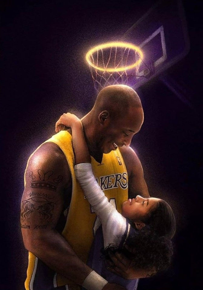 A luxury canvas print from Peak Picks Official featuring Kobe and Gigi Bryant, perfect for any living space