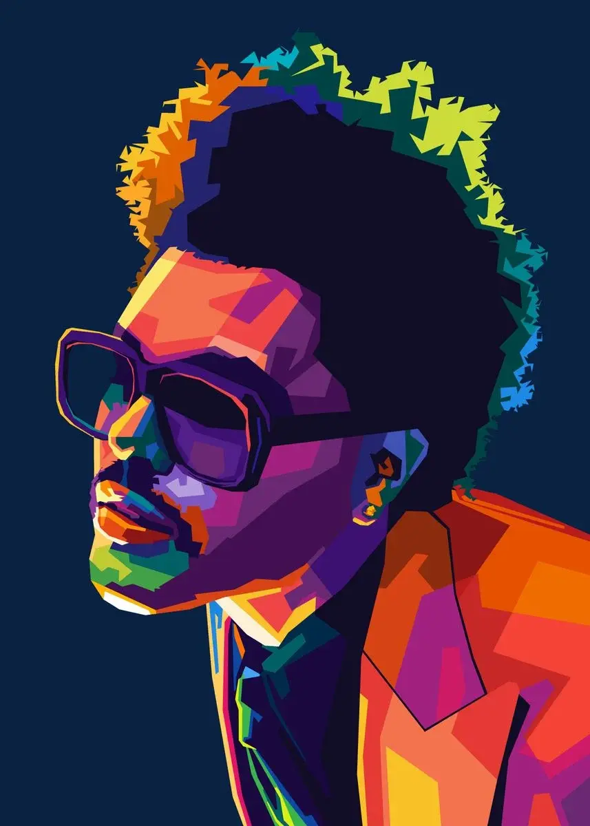 A luxury canvas print from Peak Picks Official featuring an Abstract design of The Weeknd, perfect for any living space