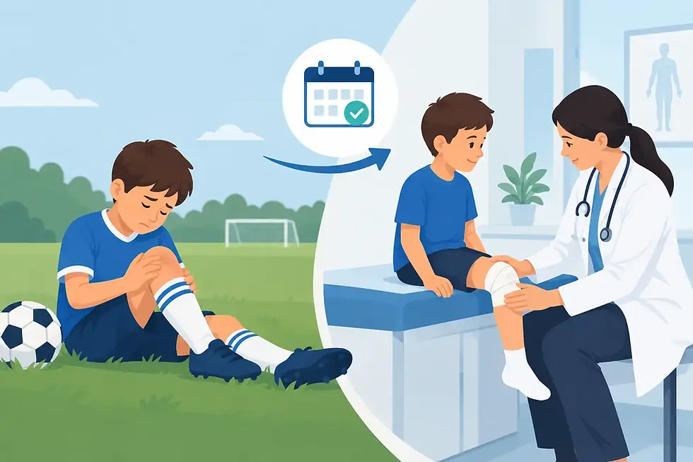 Weekend Child Sports Injuries, Monday Appointments