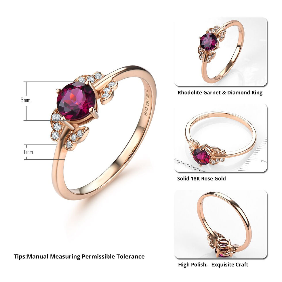 Thumbnail: Rhodolite Garnet & Diamond Rose Gold Ring