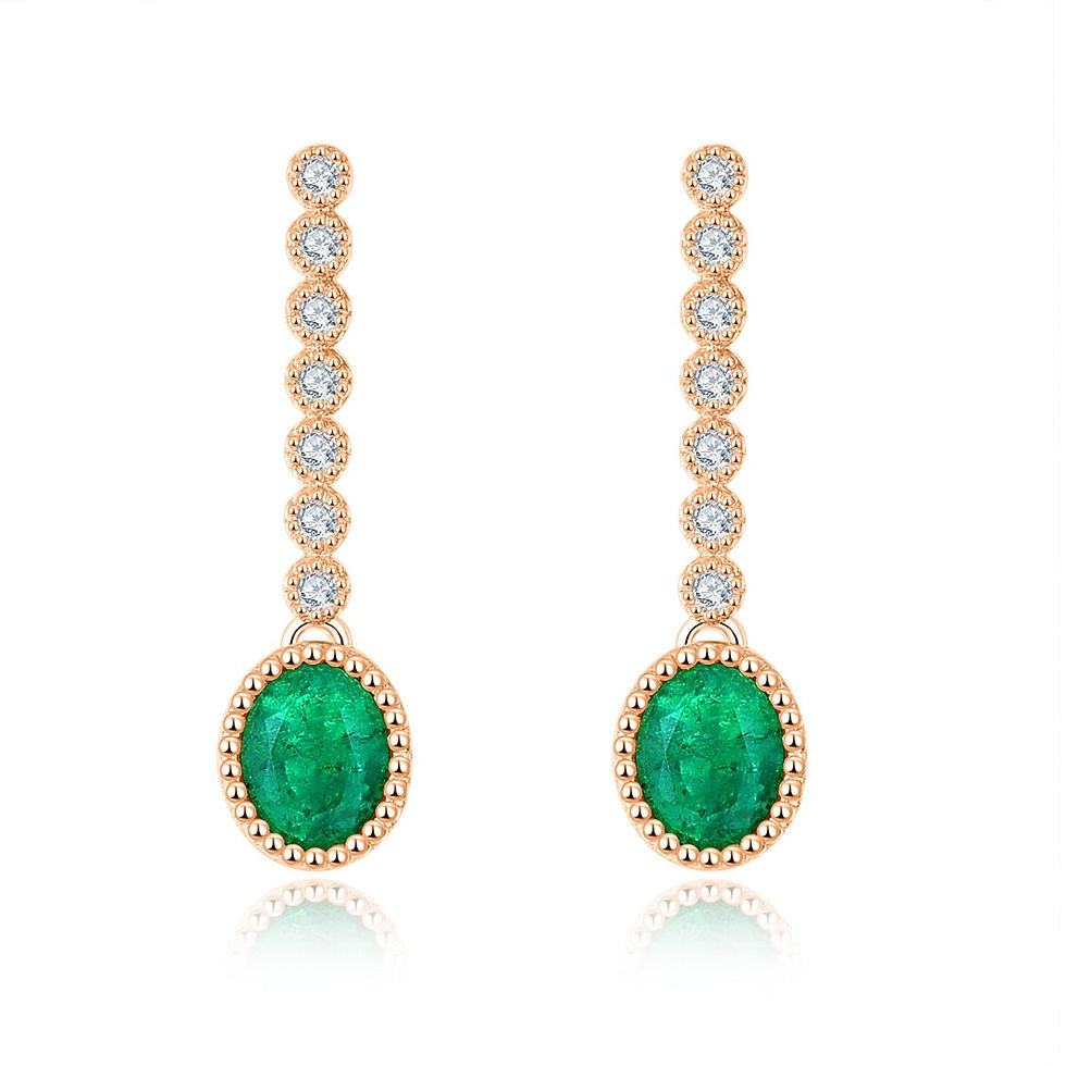 Thumbnail: Emerald & Diamond Earrings