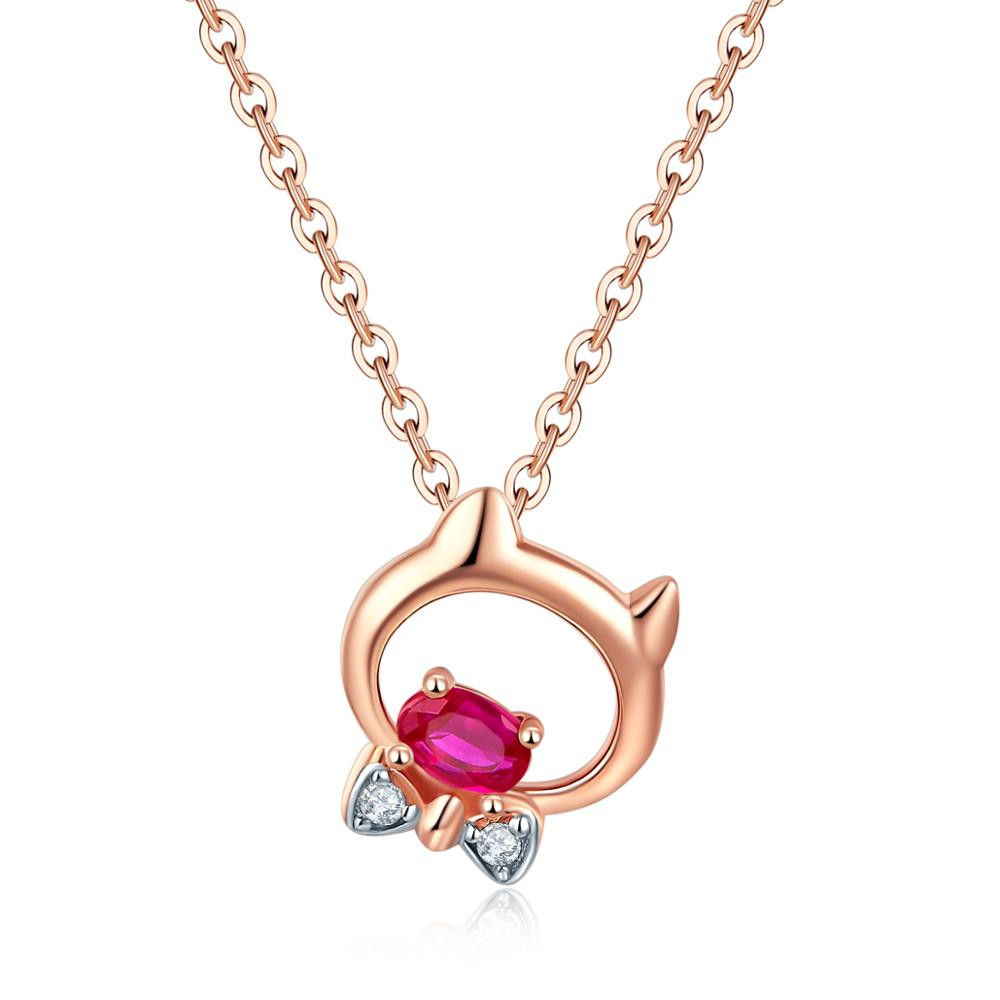 Ruby & Diamond Bear Pendant 