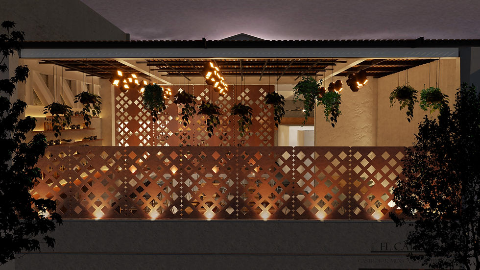 Vista exterior nocturna