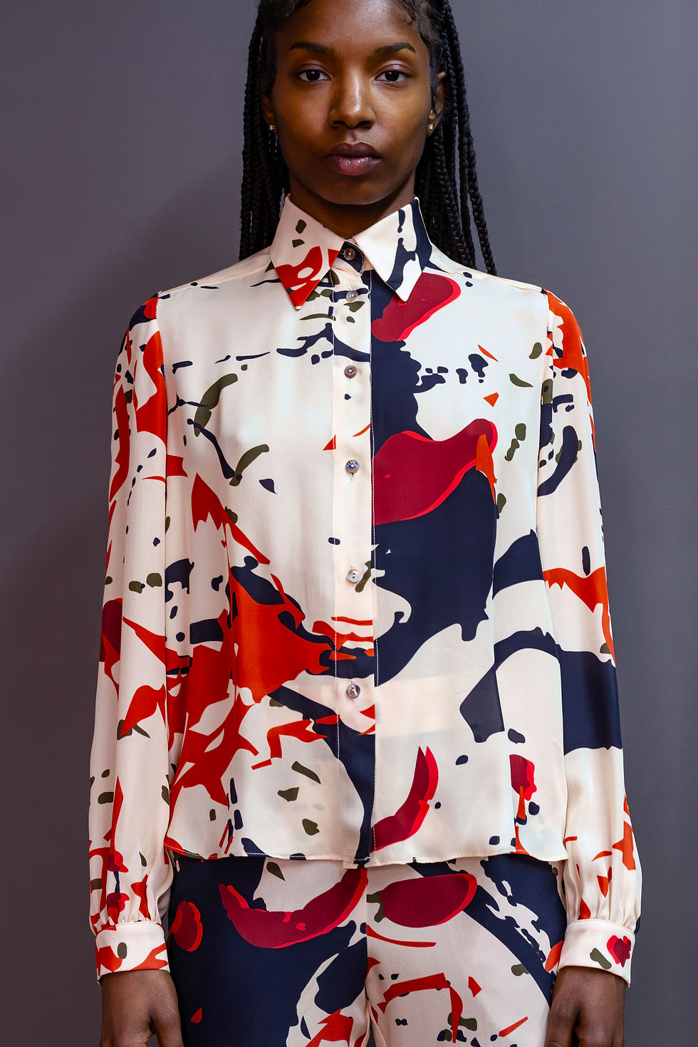 サムネイル： Collared Silk Shirt