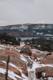Ledmarkör på slåttdalsberget  i skuleskogens nationalpark