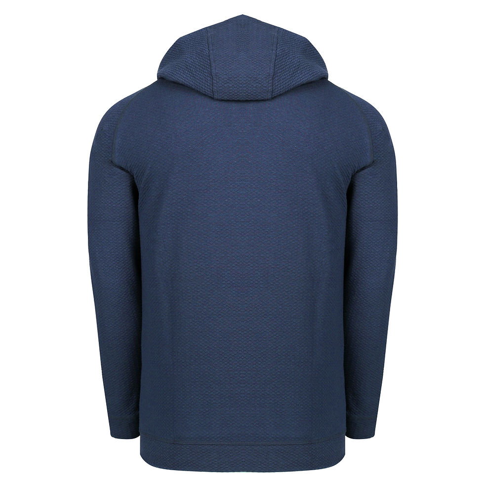 Thumbnail: Textured 1/4 Zip Hoodie - Navy