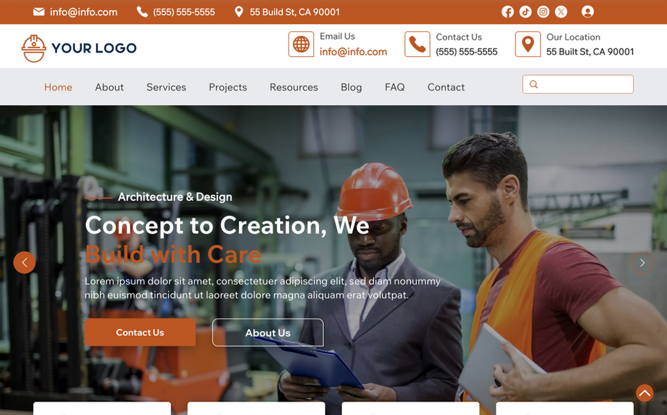 Wix Studio Construction Template
