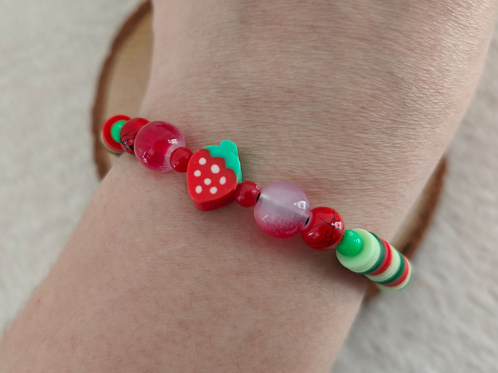 Miniature : Bracelet perles heishi fraise 🍓