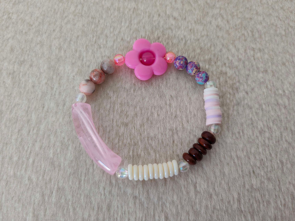 Miniature : Bracelet fleur violet ou rose