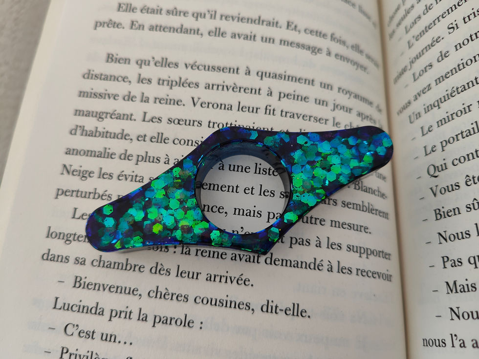 Miniature : Bague de lecture bleue grosses paillettes