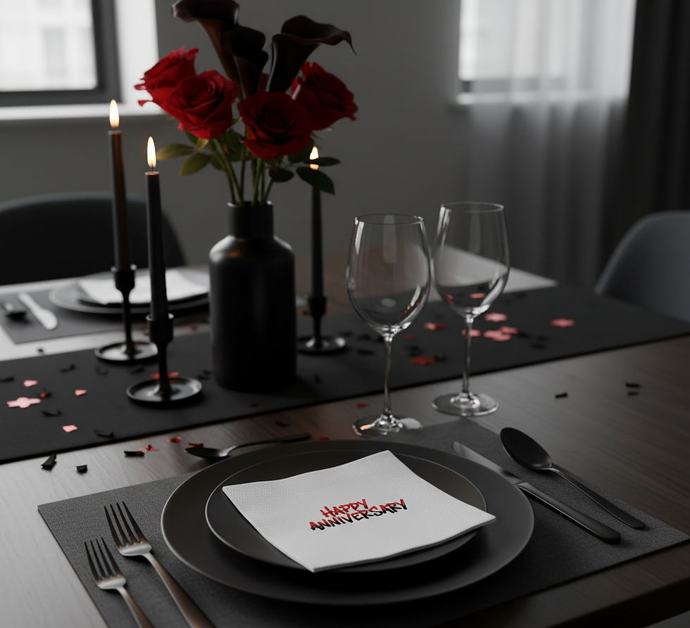 “Crimson Edge” Anniversary Napkins