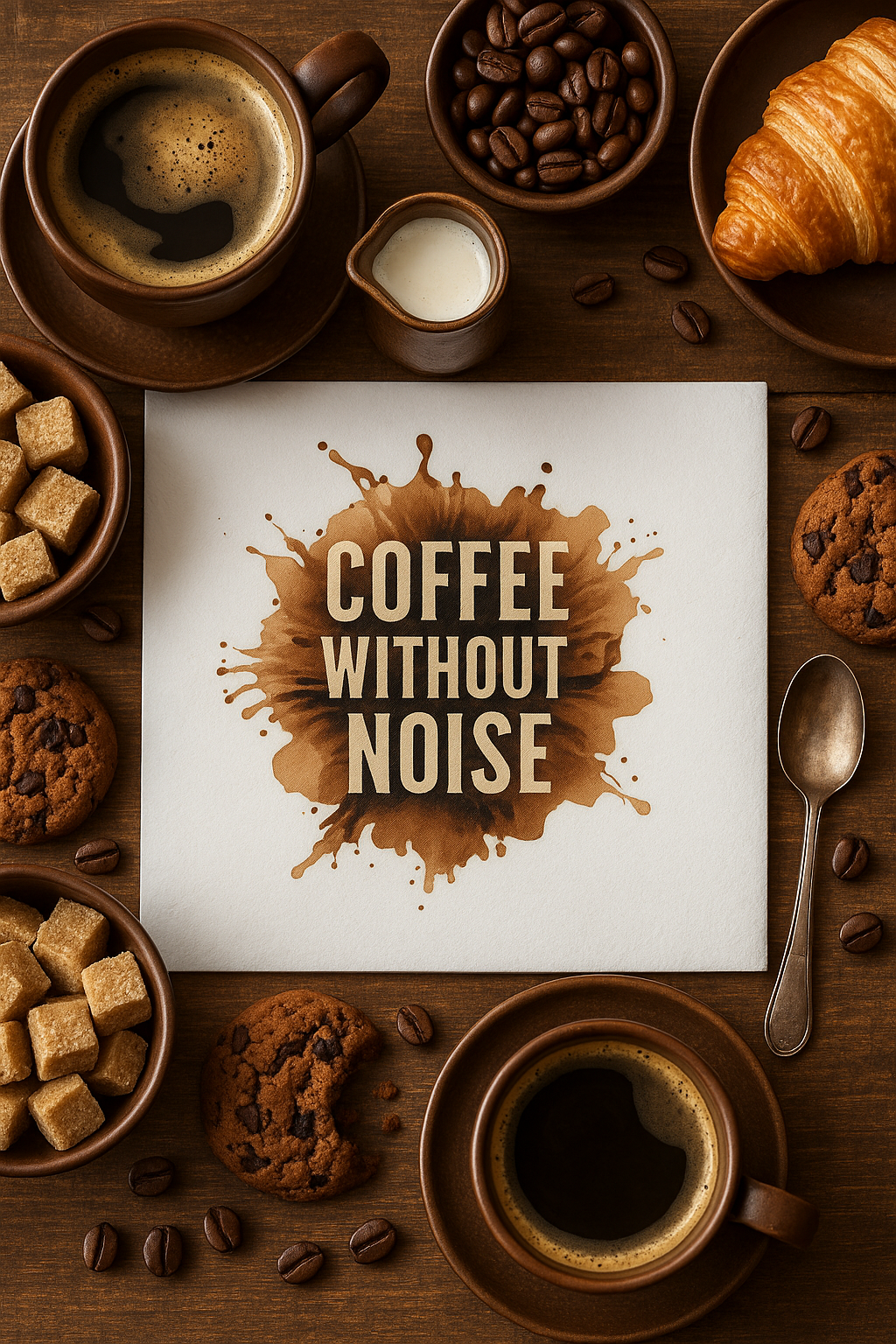 "Coffee Without Noise"  Napkins
