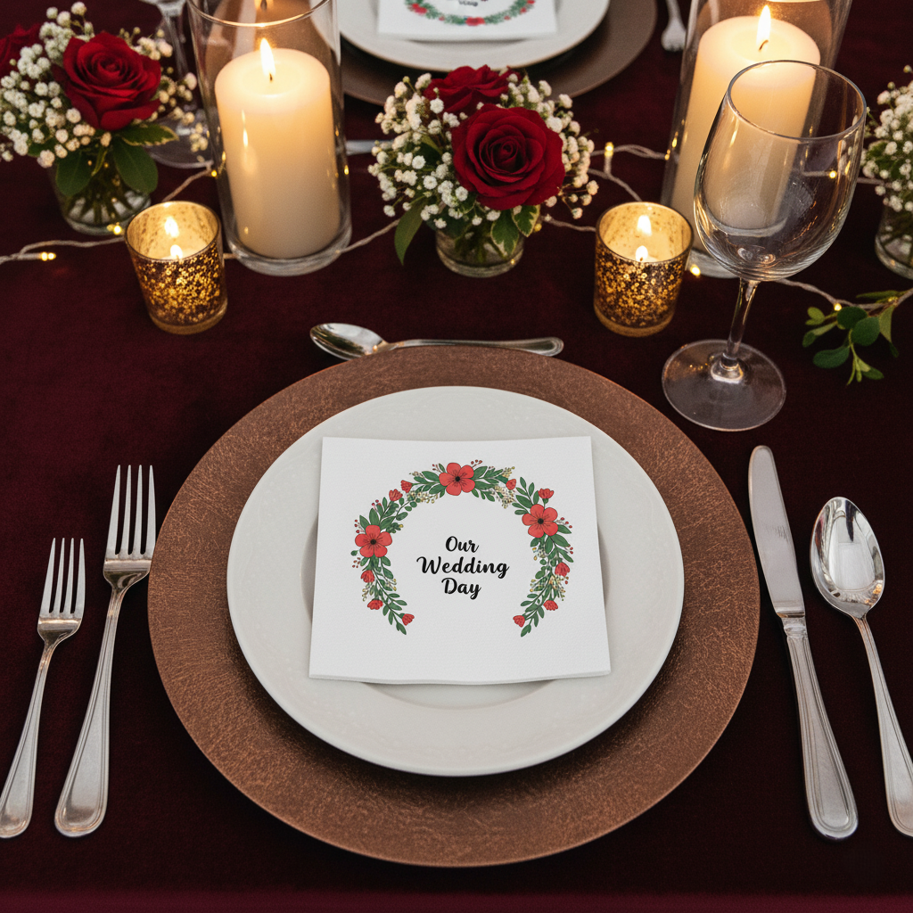 "Our Wedding Day"  Napkins