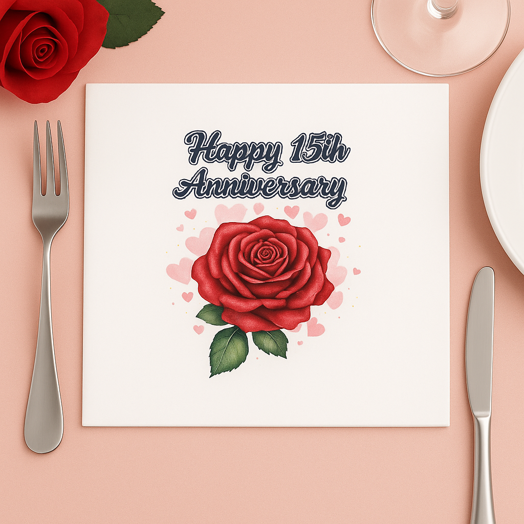 Eternal Rose 15th Anniversary Napkins