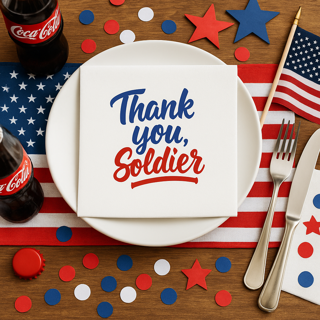 "Thank You, Soldier"  Napkins