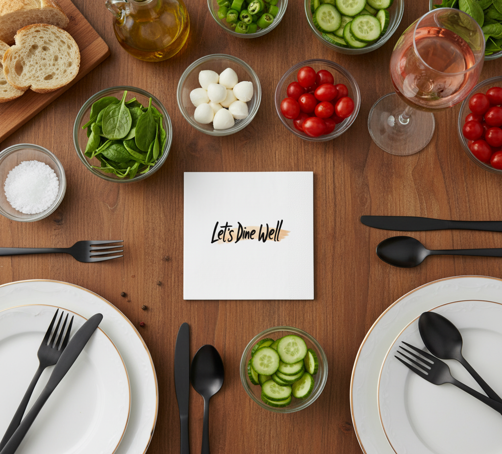 "Let’s Dine Well"  Napkins