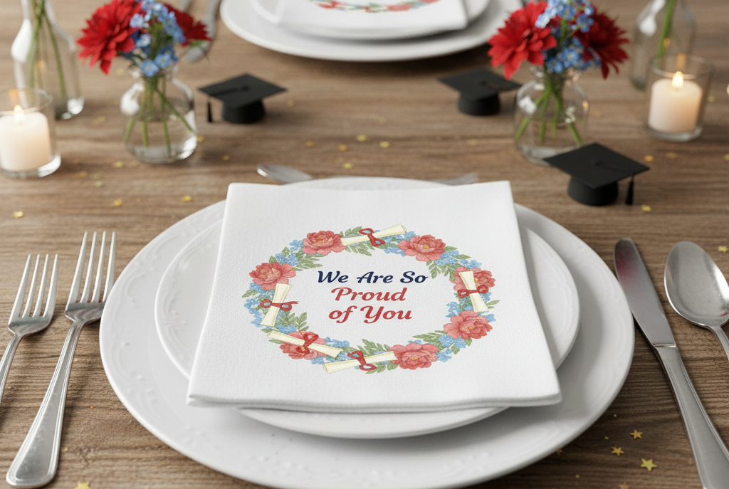 "We Are So Proud of You" Graduation Napkins