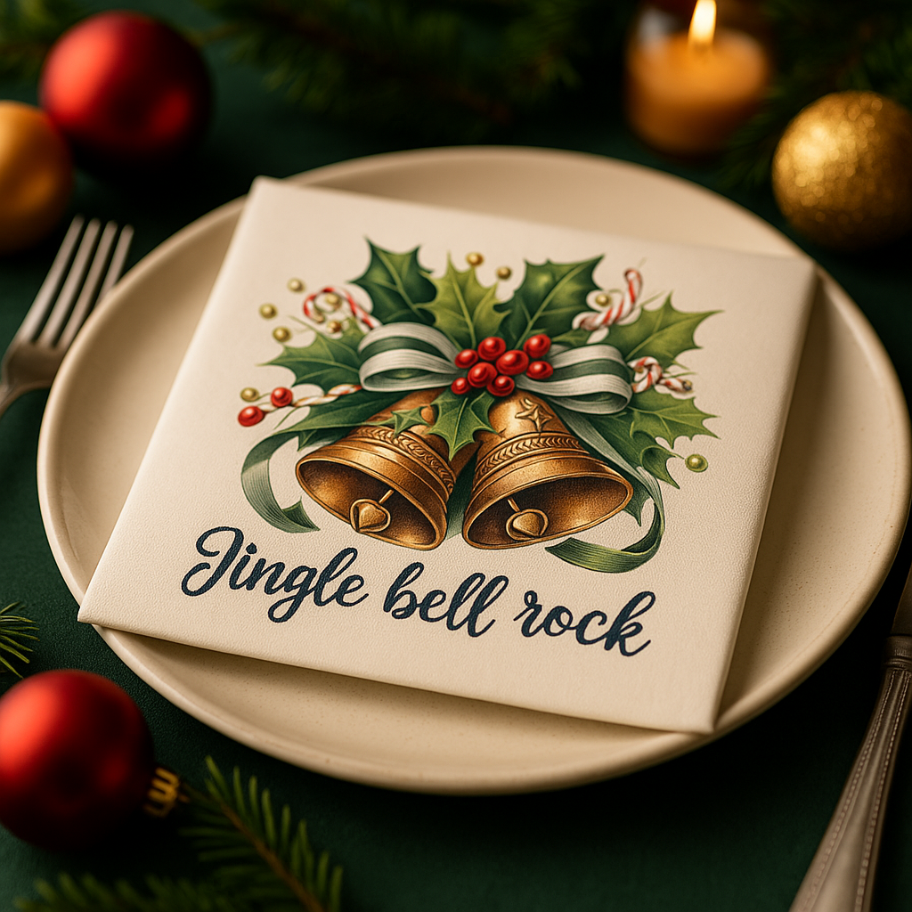 "Jingle Bell Rock" Christmas Napkins – A Festive Touch for the Holidays!