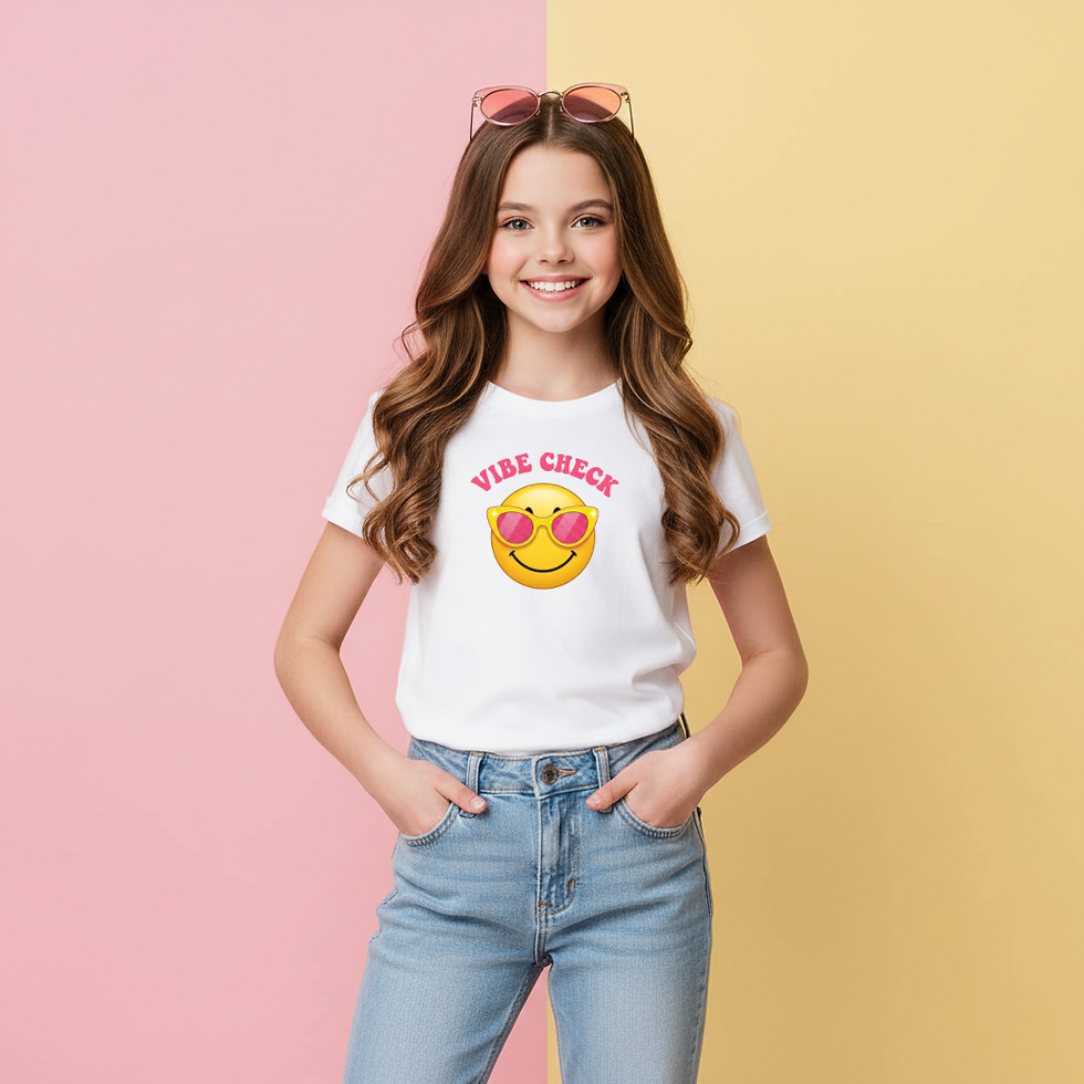 "VIBE CHECK" – Girls T-Shirt