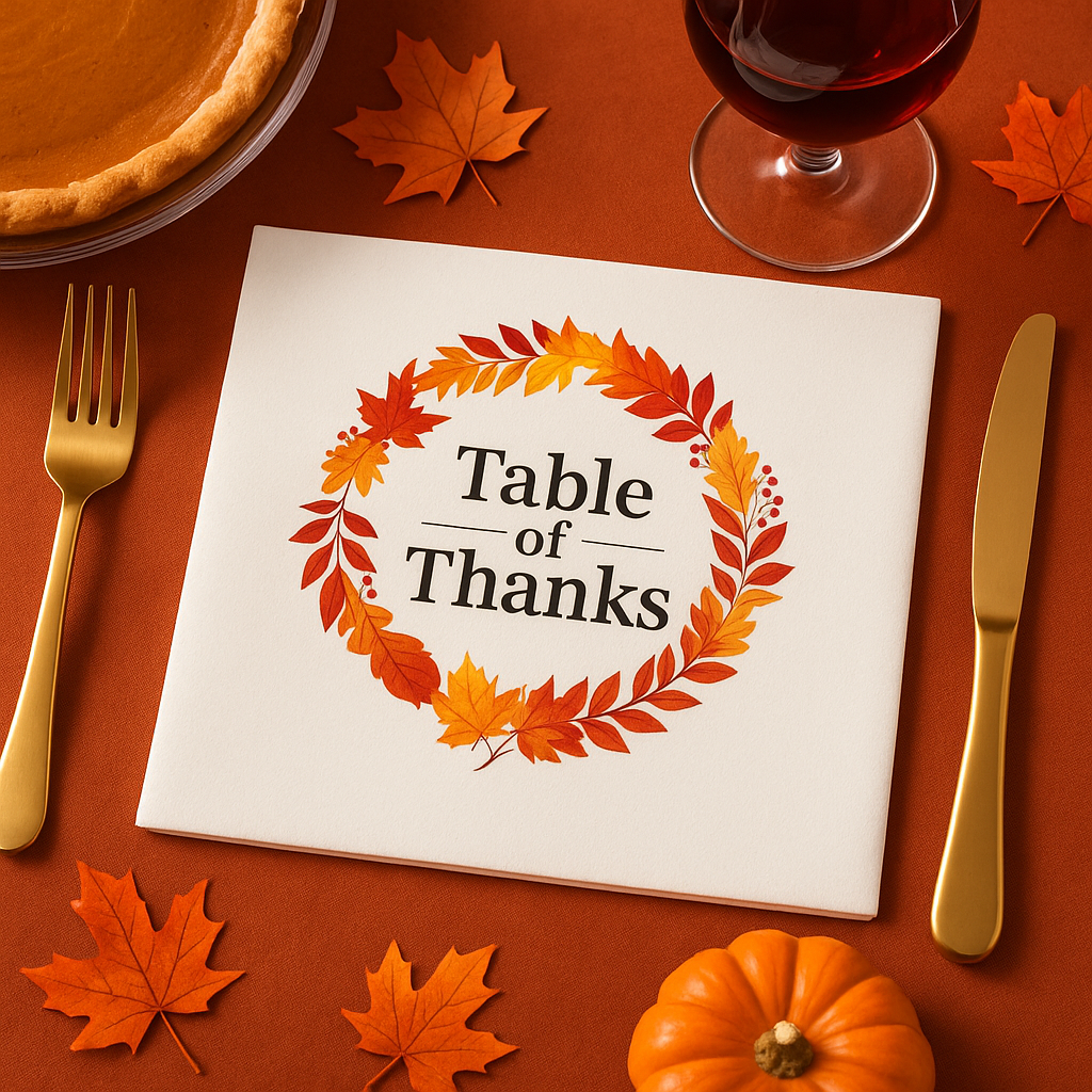 "Table of Thanks"  Napkins