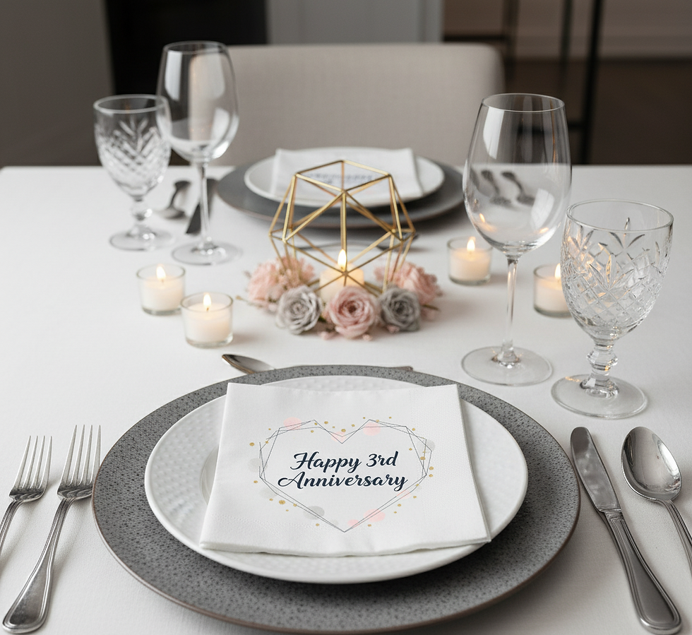 Modern Elegance 3rd Anniversary Napkins