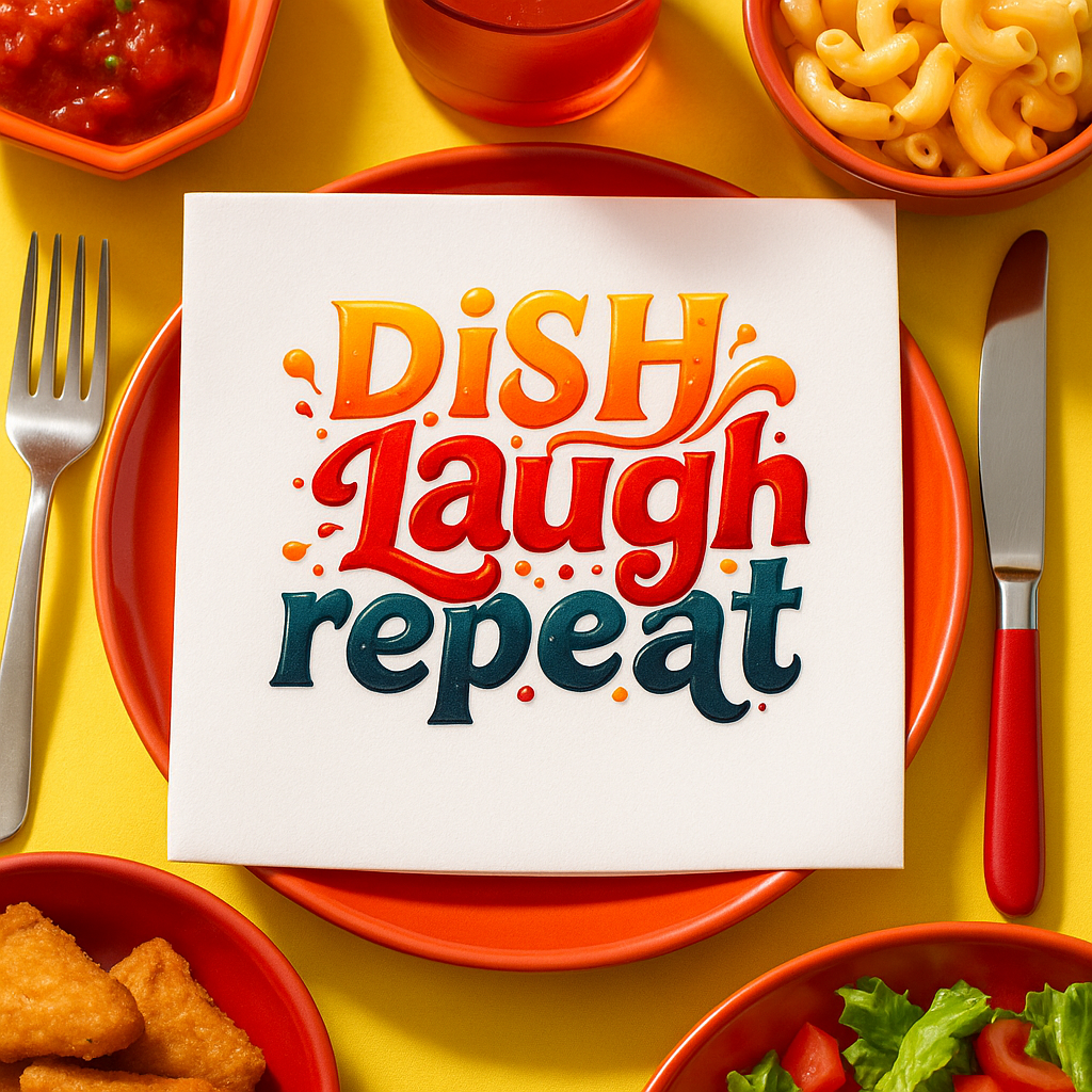 "Dish, Laugh, Repeat"  Napkins