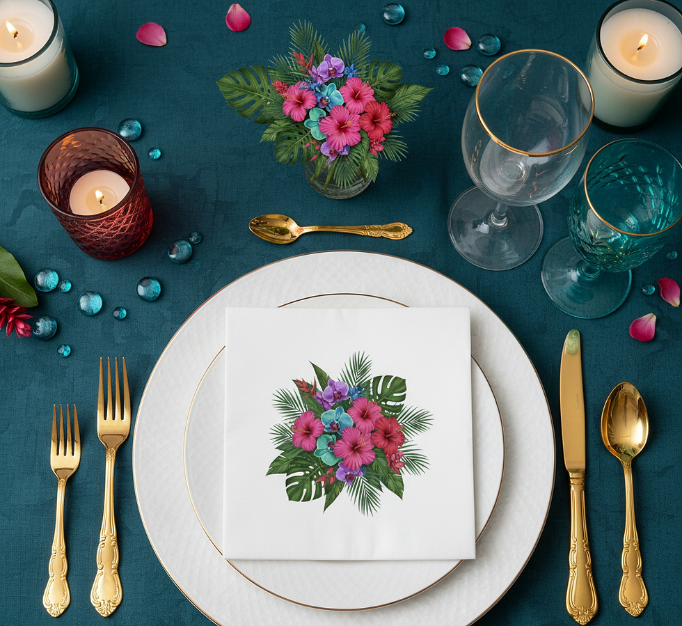 “Tropical Paradise Bouquet” Floral Napkins